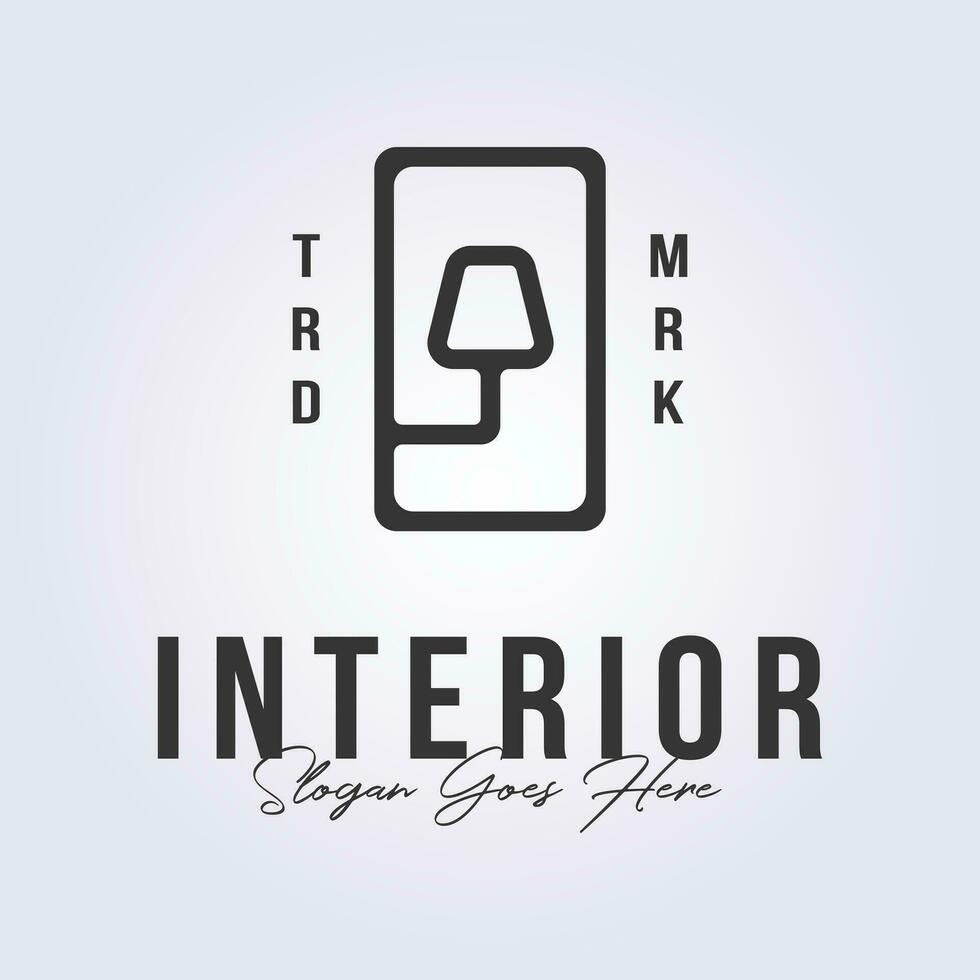 lámpara logo, interior mueble icono símbolo vector ilustración diseño