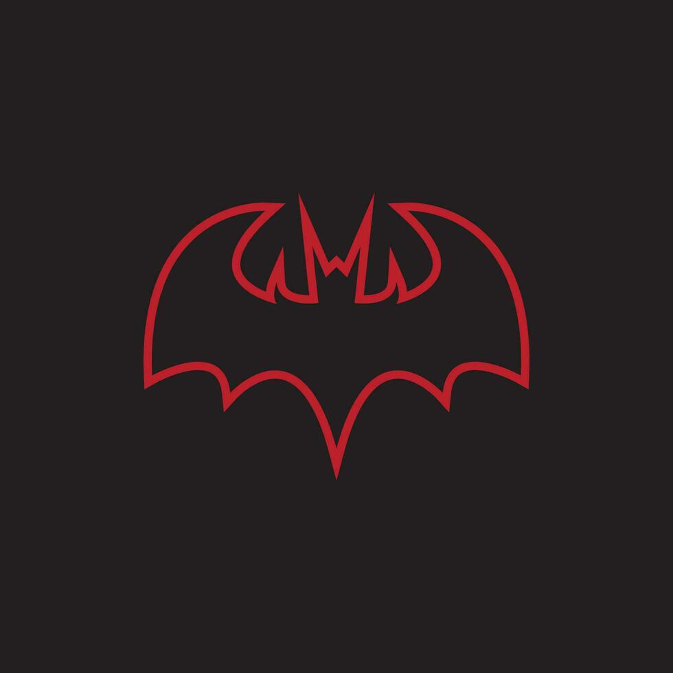 Flying bat silhouette logo design vector template illustration