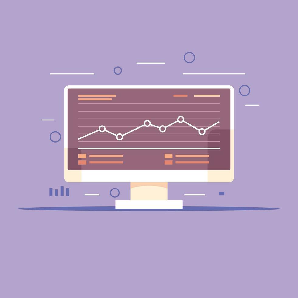 Tools for dividing markets and businesses financial trend graph Tablets and PC vector