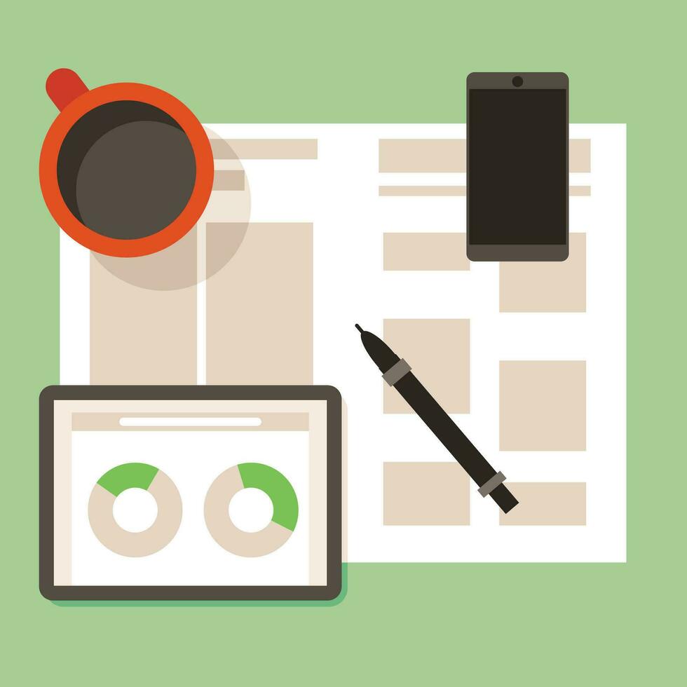 Tools for dividing markets and businesses financial trend graph Tablets and PC vector