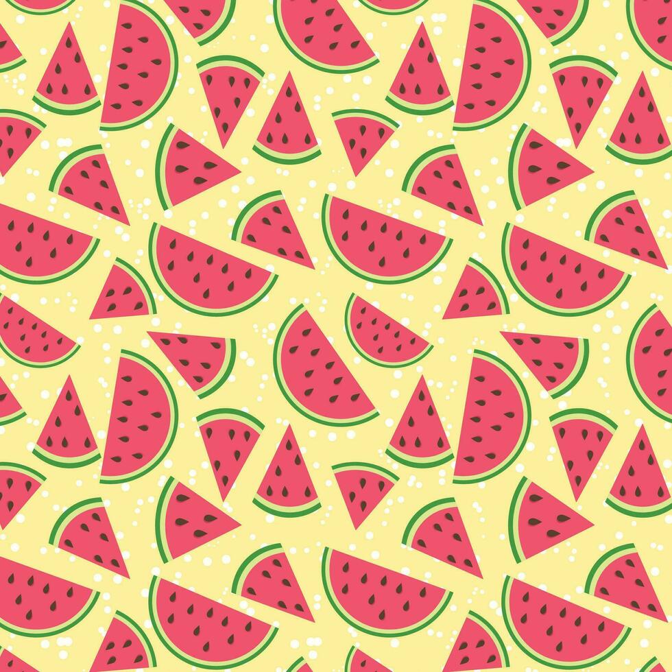 Pattern watermelon cut in half distributed unevenly sized abstract background vector