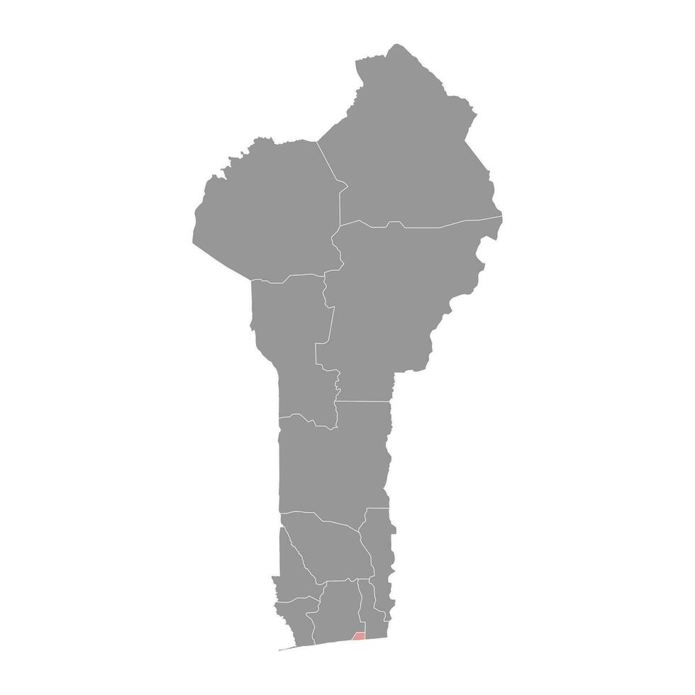 litoral Departamento mapa, administrativo división de benín vector