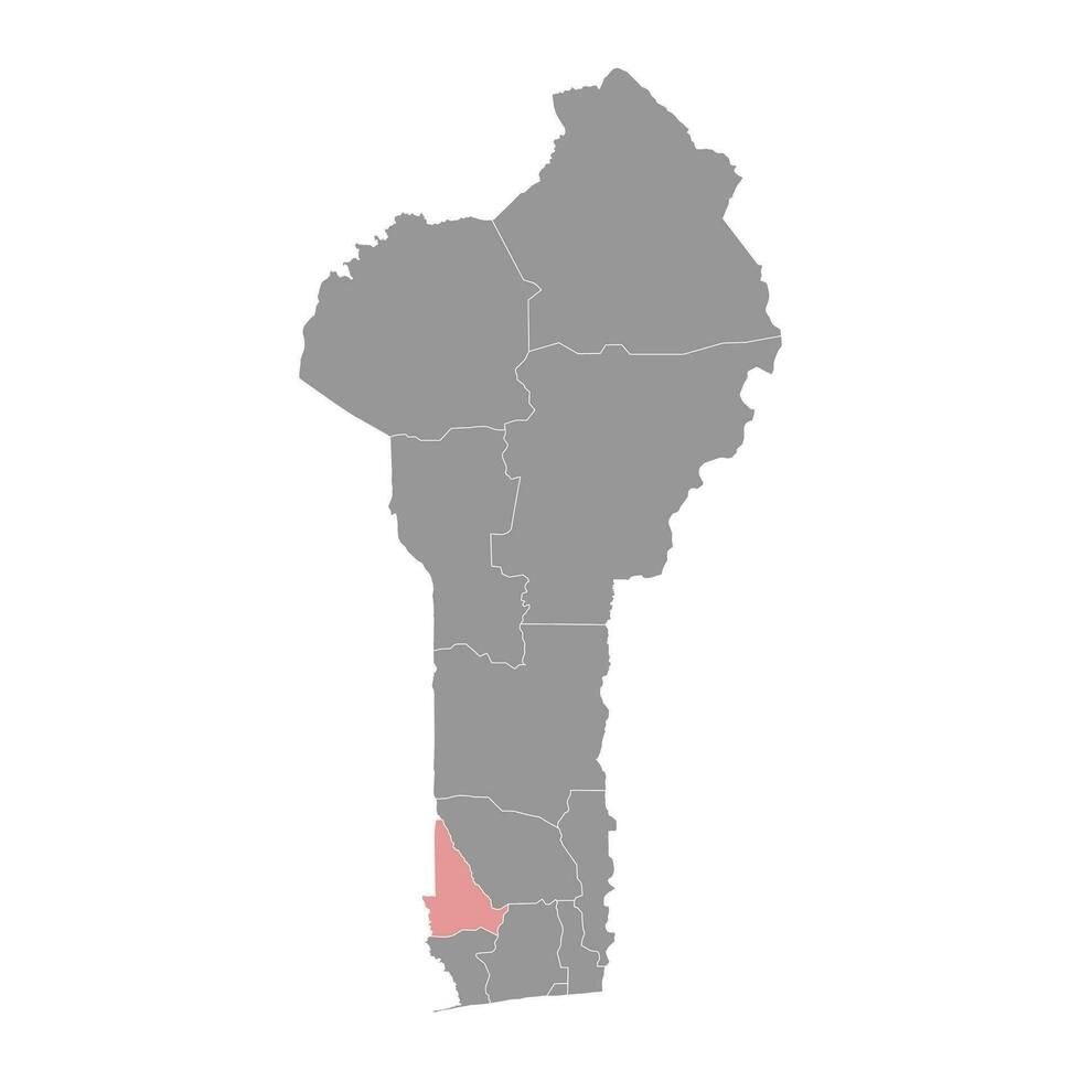 kouffo Departamento mapa, administrativo división de benín vector