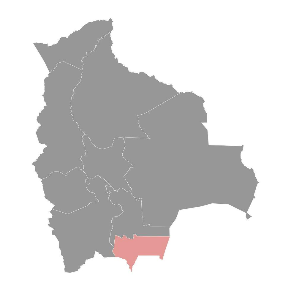 tarija Departamento mapa, administrativo división de Bolivia vector