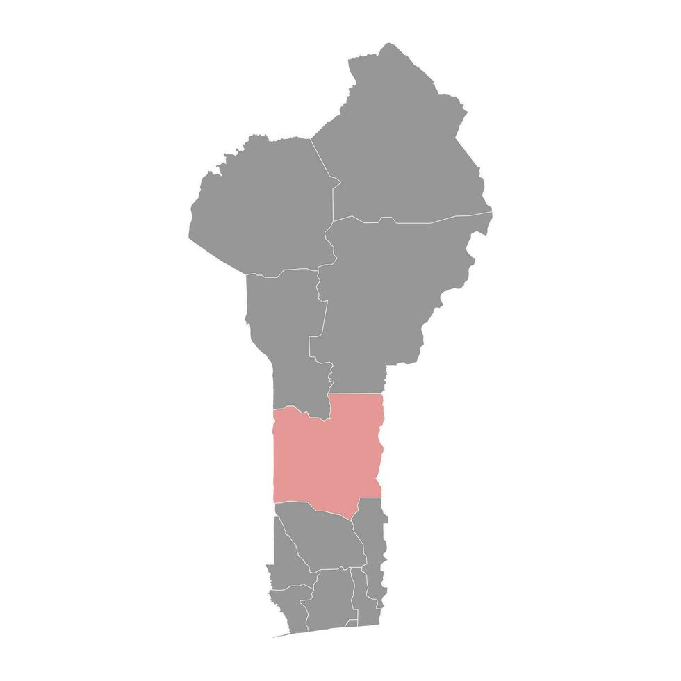 Collines department map, administrative division of Benin. vector