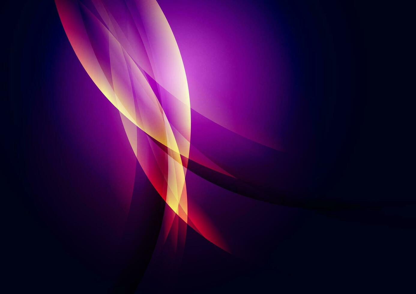 Orange and violet glowing shiny waves abstract elegant background vector