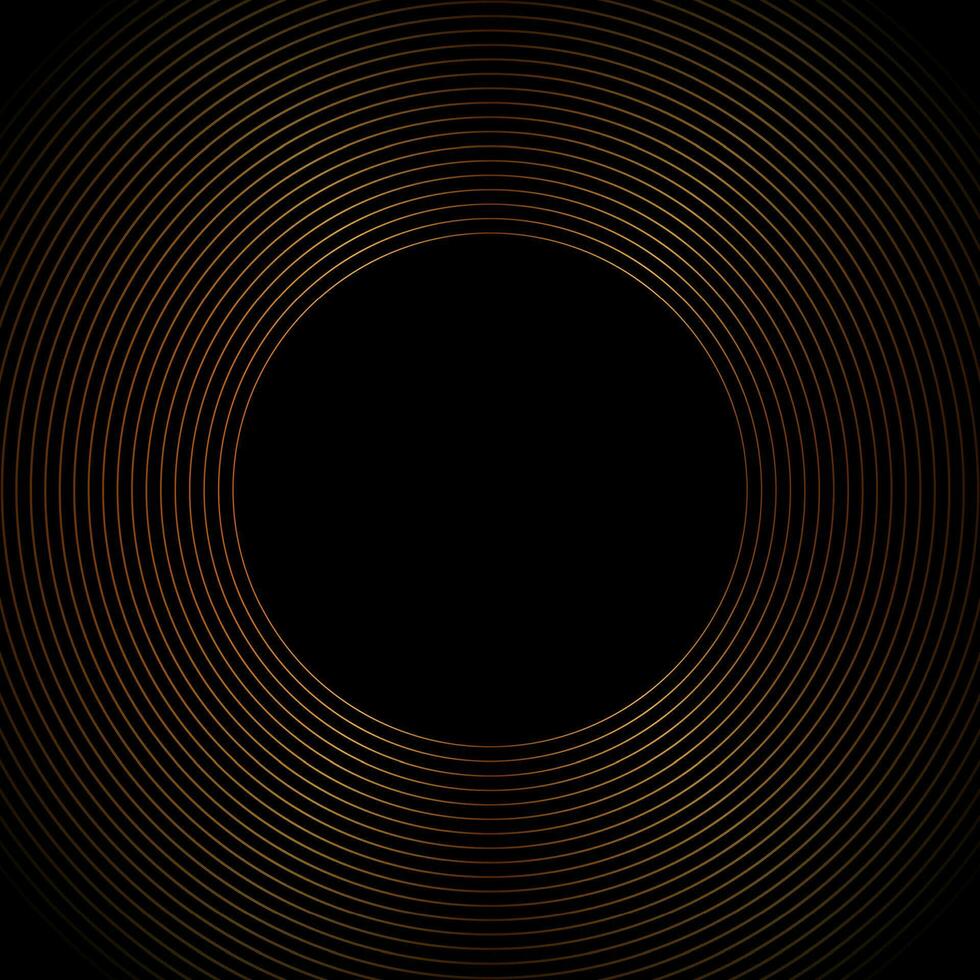 Deluxe golden minimal round lines abstract futuristic tech background vector