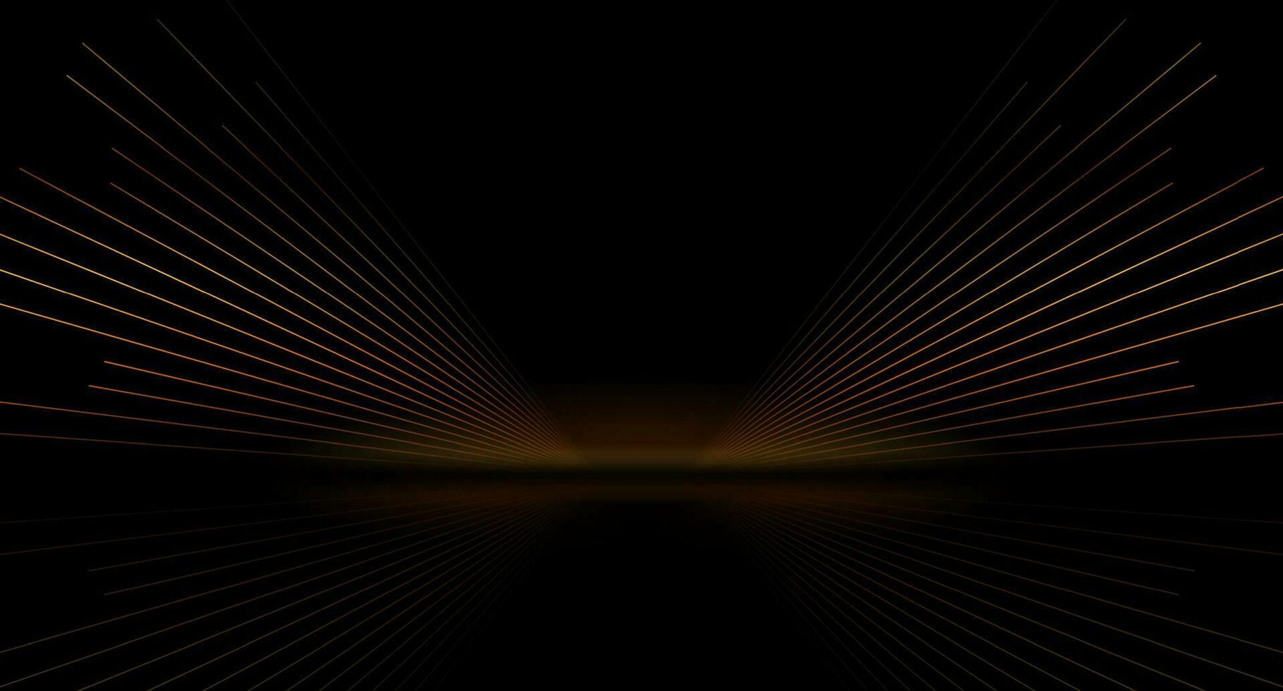 Deluxe golden minimal lines abstract futuristic tech background vector