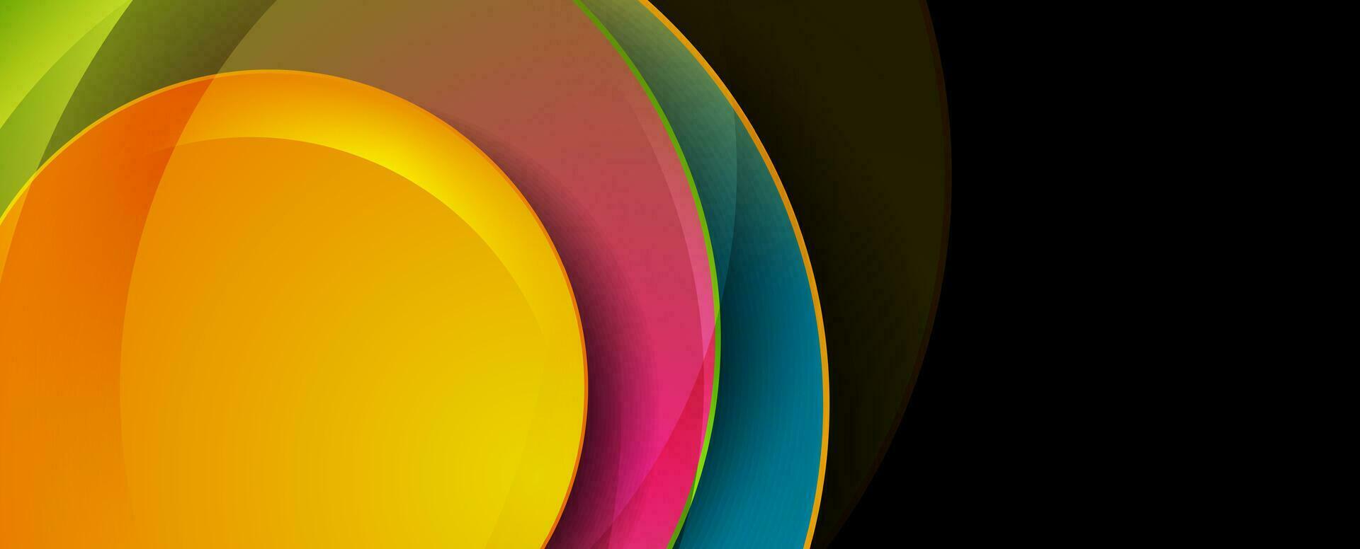Colorful shiny glossy circles abstract geometry background vector