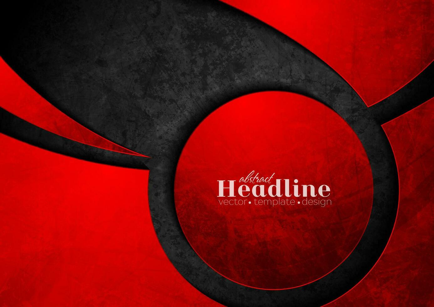 Contrast red and black wavy geometric corporate background vector