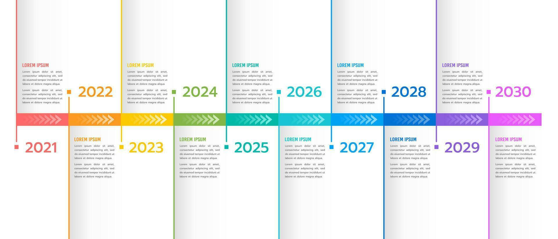 10-year anniversary timeline infographic brochure. Milestone, Business presentation, and Roadmap. Vector illustration.