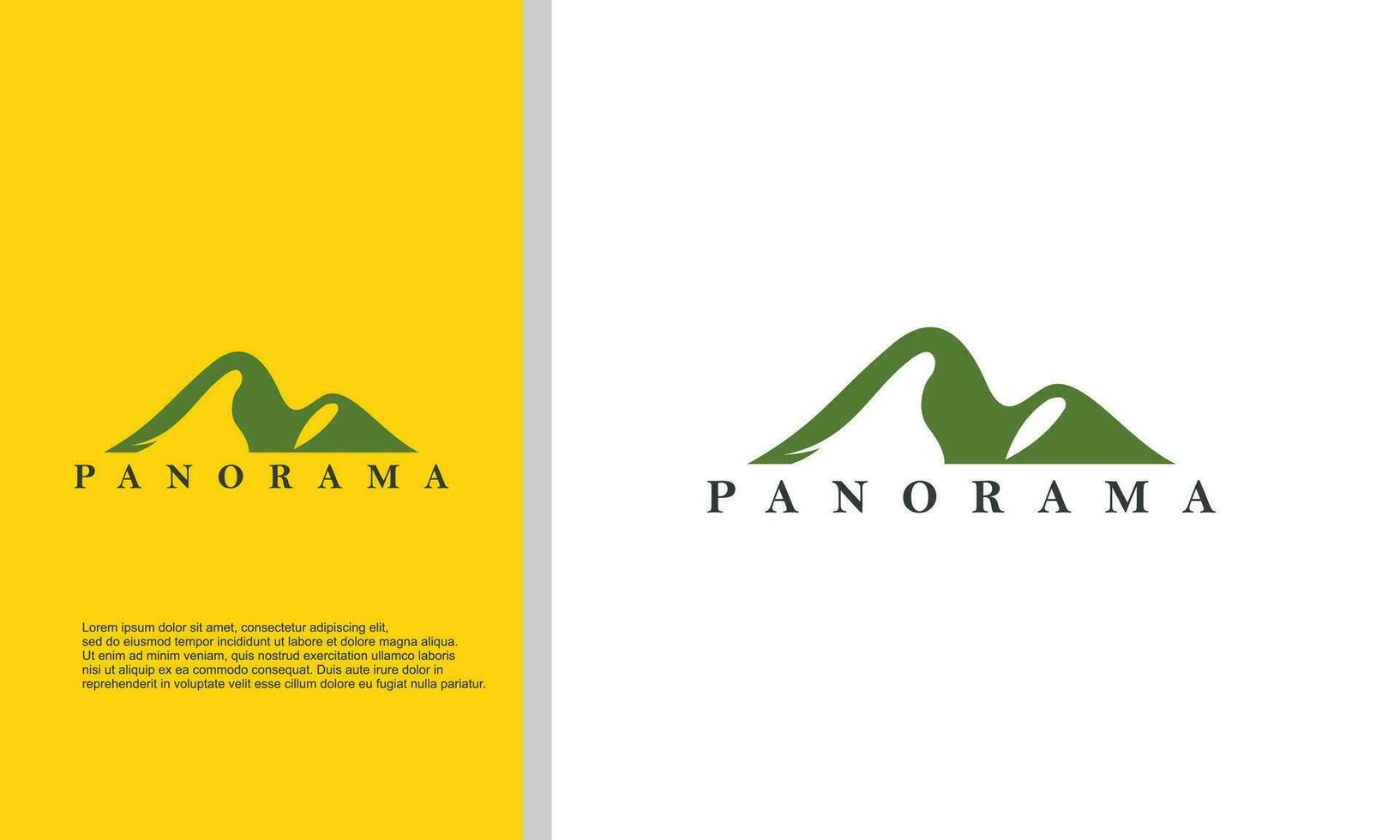 paisaje minimalista colinas picos de montaña vector logo design