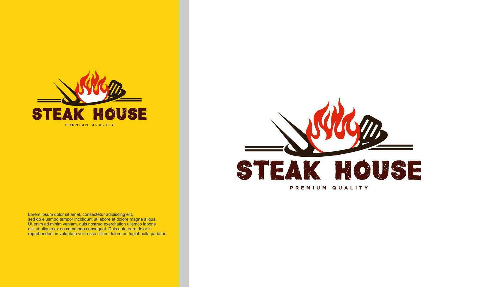 Barbecue smokehouse bbq barbeque bar and grill logo design with fork and fire vector