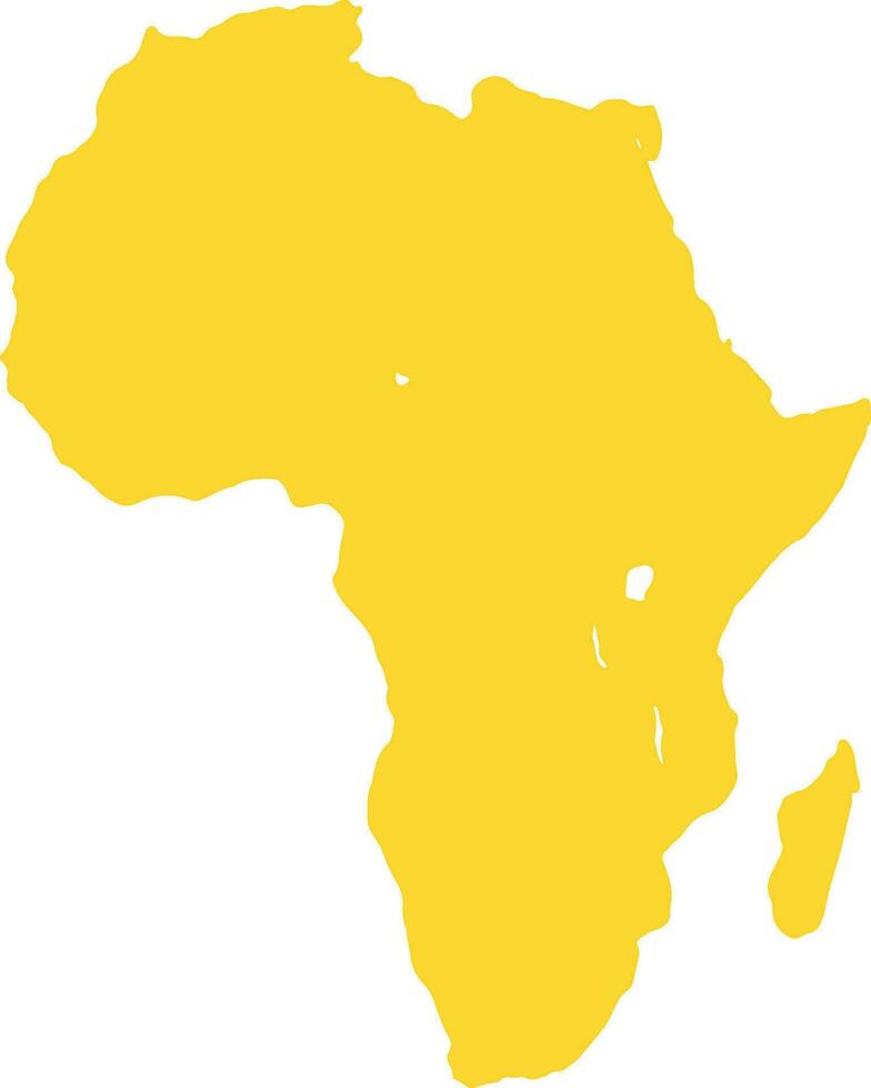 Africa Continent Flat World Map Isolated Vector Illustration