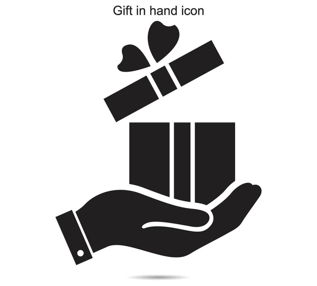 Gift in hand icon vector