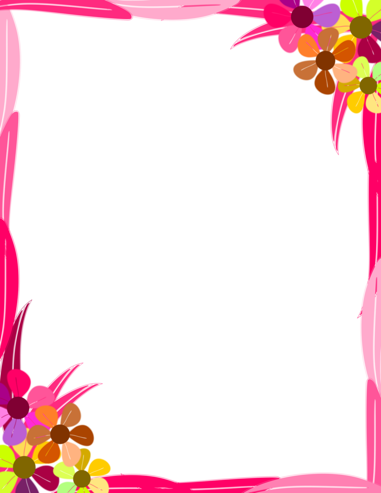 Rectangle flower frame clipart png