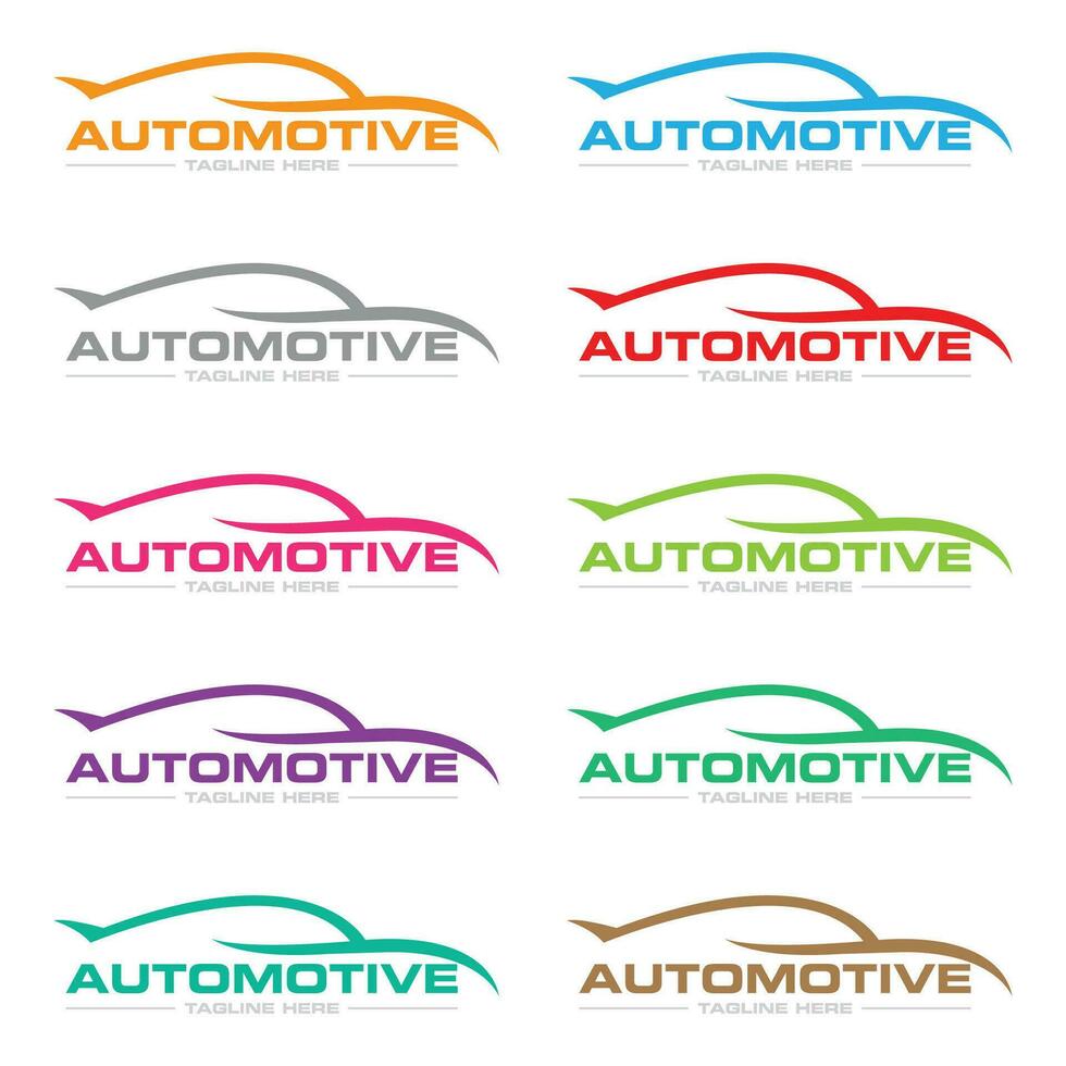 Automotive, Car Many Colors Vector Icon And logo design Vector Template In White Background