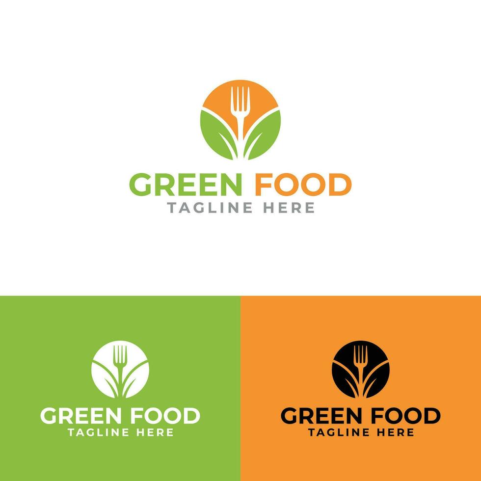 Green Food And Restaurant Vector Icon And logo design Vector Template