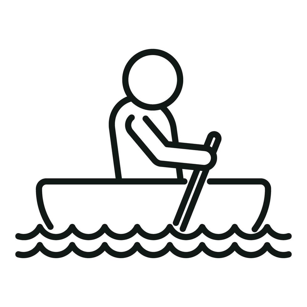 Evacuation flood icon outline vector. Rubber boat vector