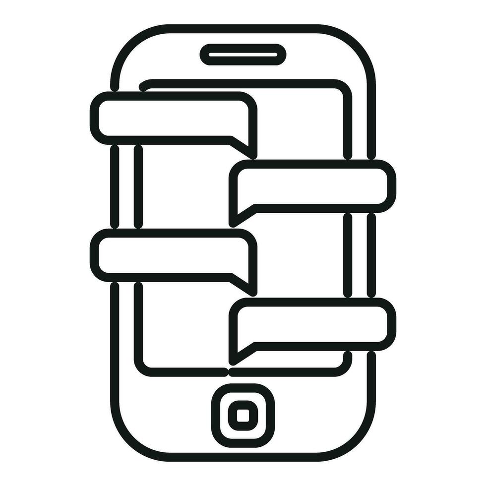 Phone big chat icon outline vector. Internet content vector