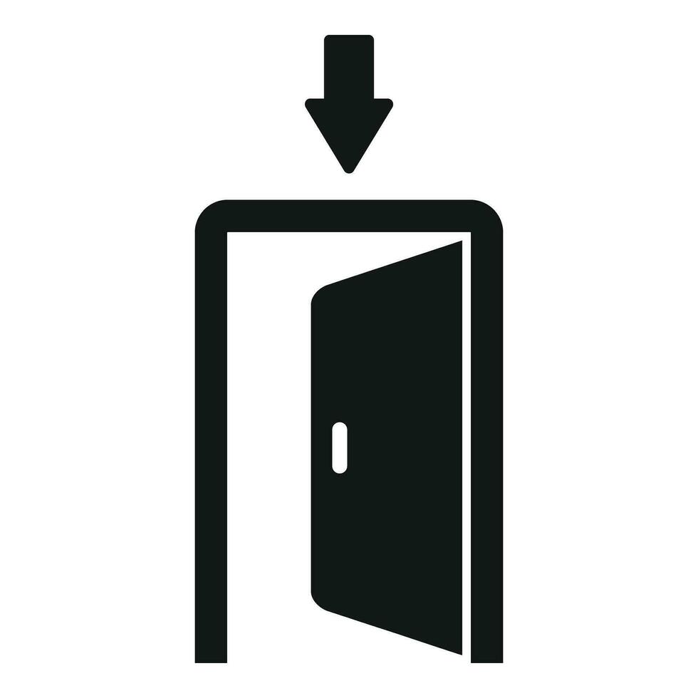 Exit door icon simple vector. Alarm person vector