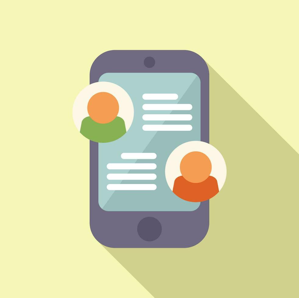 New group phone message icon flat vector. Speech target vector