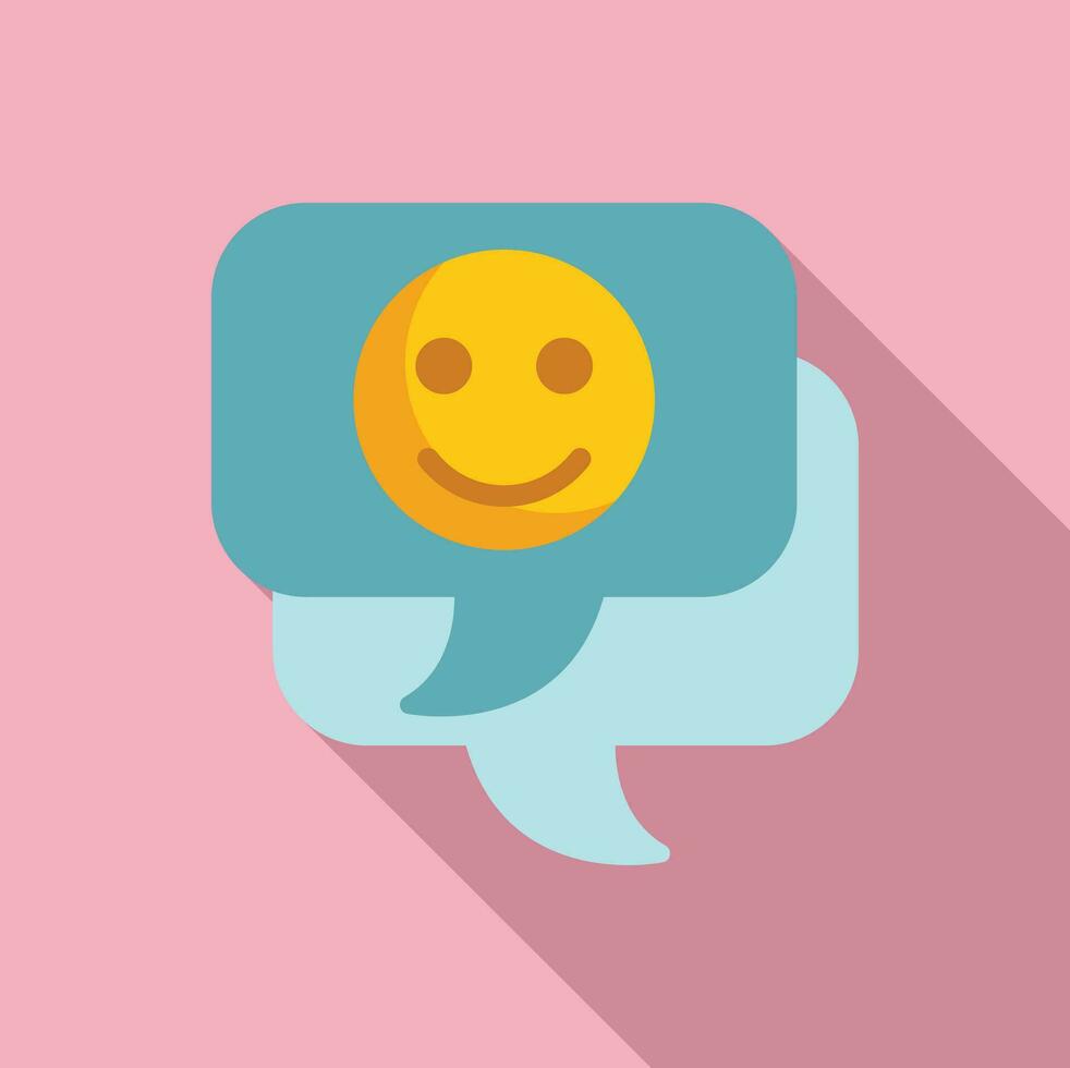 Emoji messaging icon flat vector. Social media vector