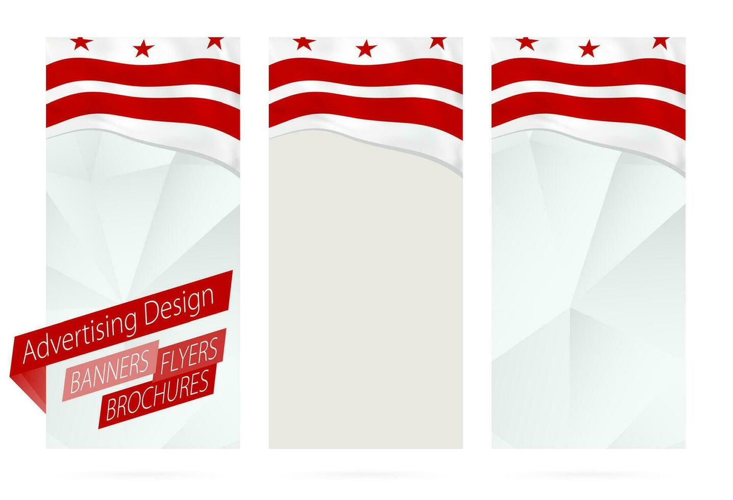 Design of banners, flyers, brochures with District of Columbia Flag. vector