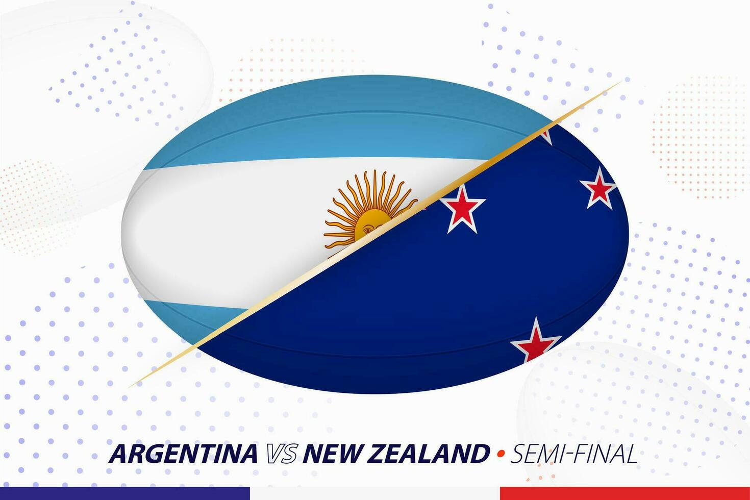 Rugby semi-final match between Argentina and New Zealand, concept for rugby tournament. vector