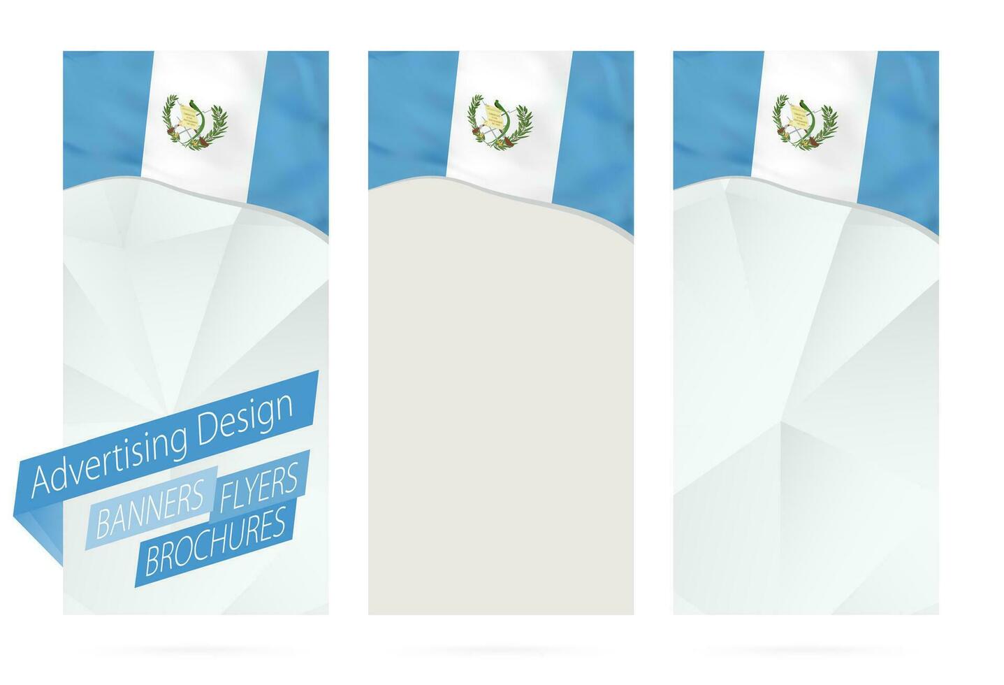 Design of banners, flyers, brochures with flag of Guatemala. vector