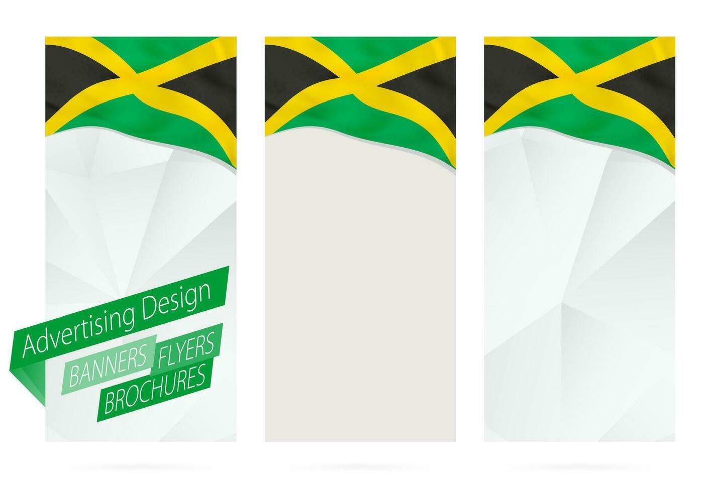 Design of banners, flyers, brochures with flag of Jamaica. vector