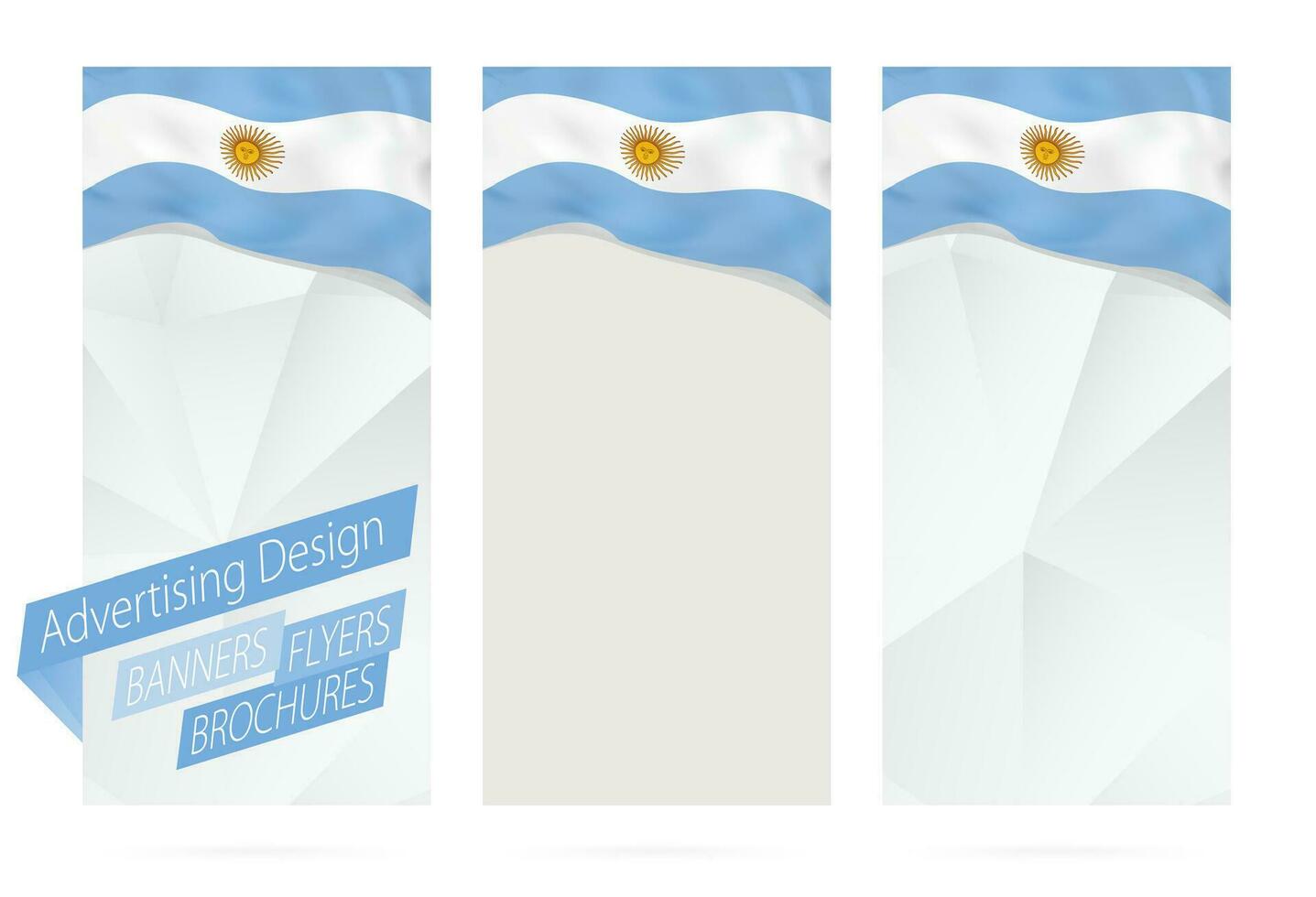 diseño de pancartas, volantes, folletos con bandera de argentina. vector