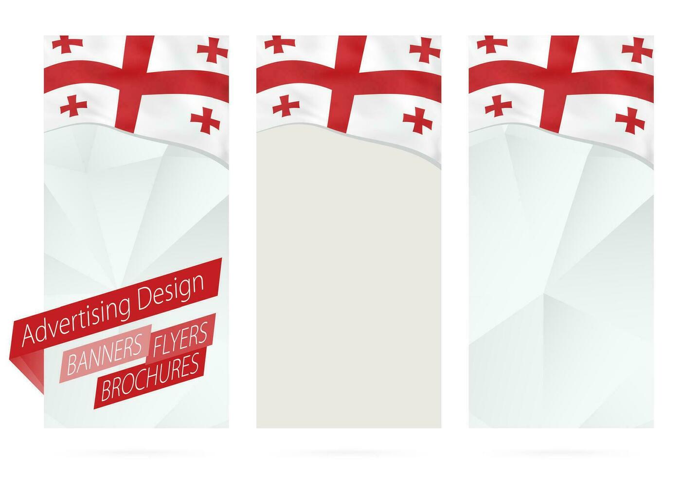 diseño de pancartas, volantes, folletos con bandera de Georgia. vector
