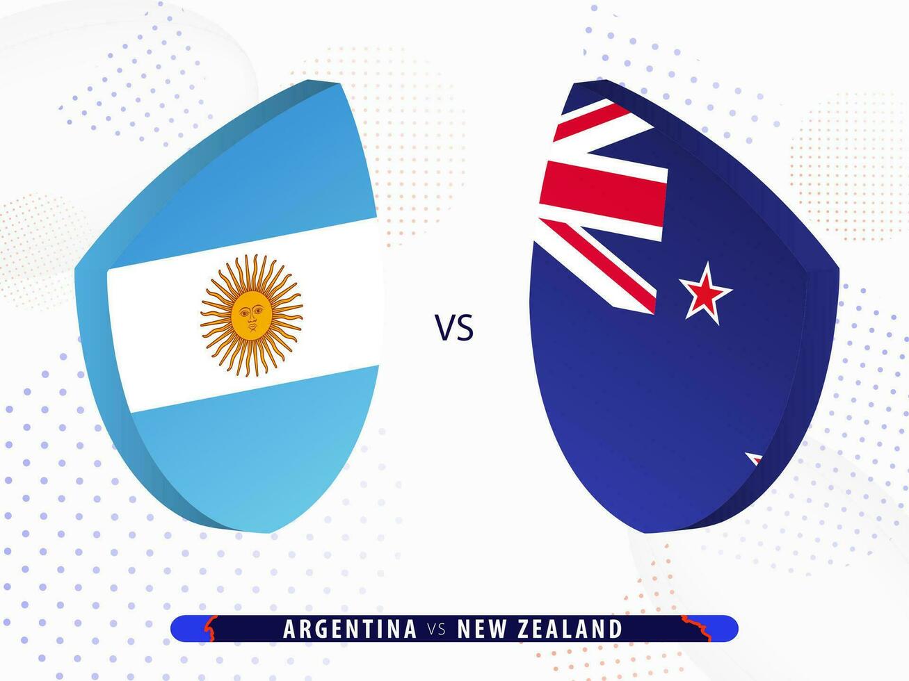 Argentina vs New Zealand semi final rugby match, international rugby competition 2023. vector
