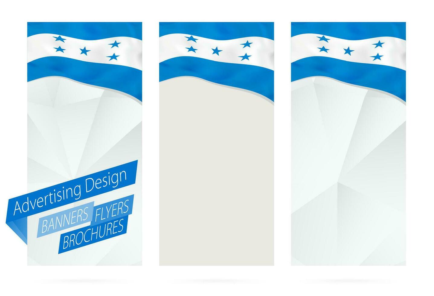 Design of banners, flyers, brochures with flag of Honduras. vector