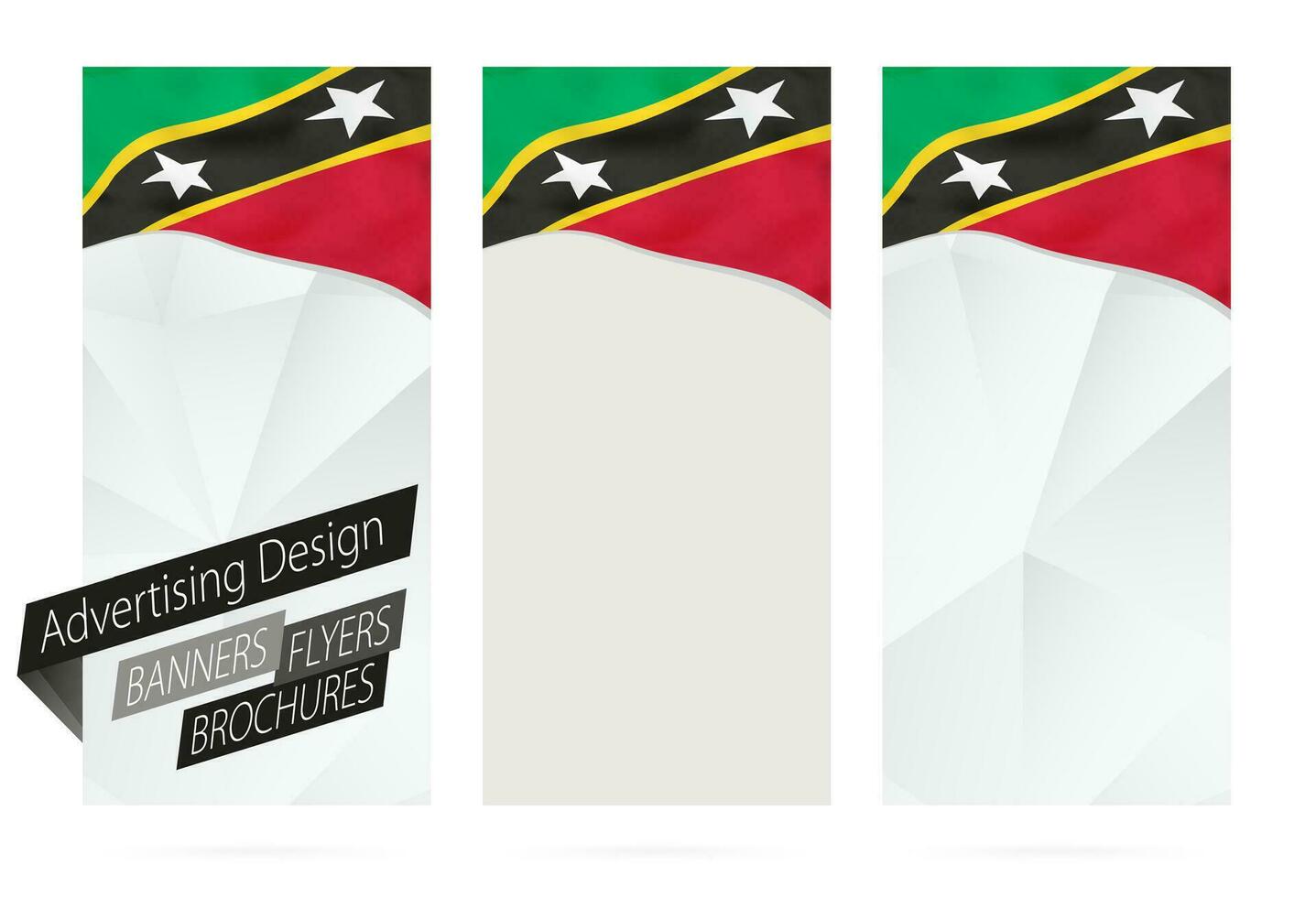 Design of banners, flyers, brochures with flag of Saint Kitts and Nevis. vector