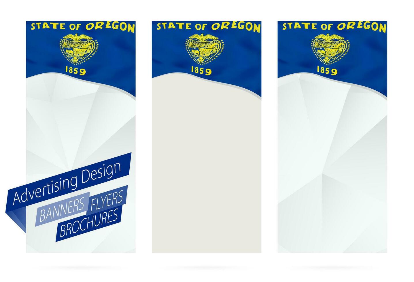 diseño de pancartas, volantes, folletos con Oregón estado bandera. vector