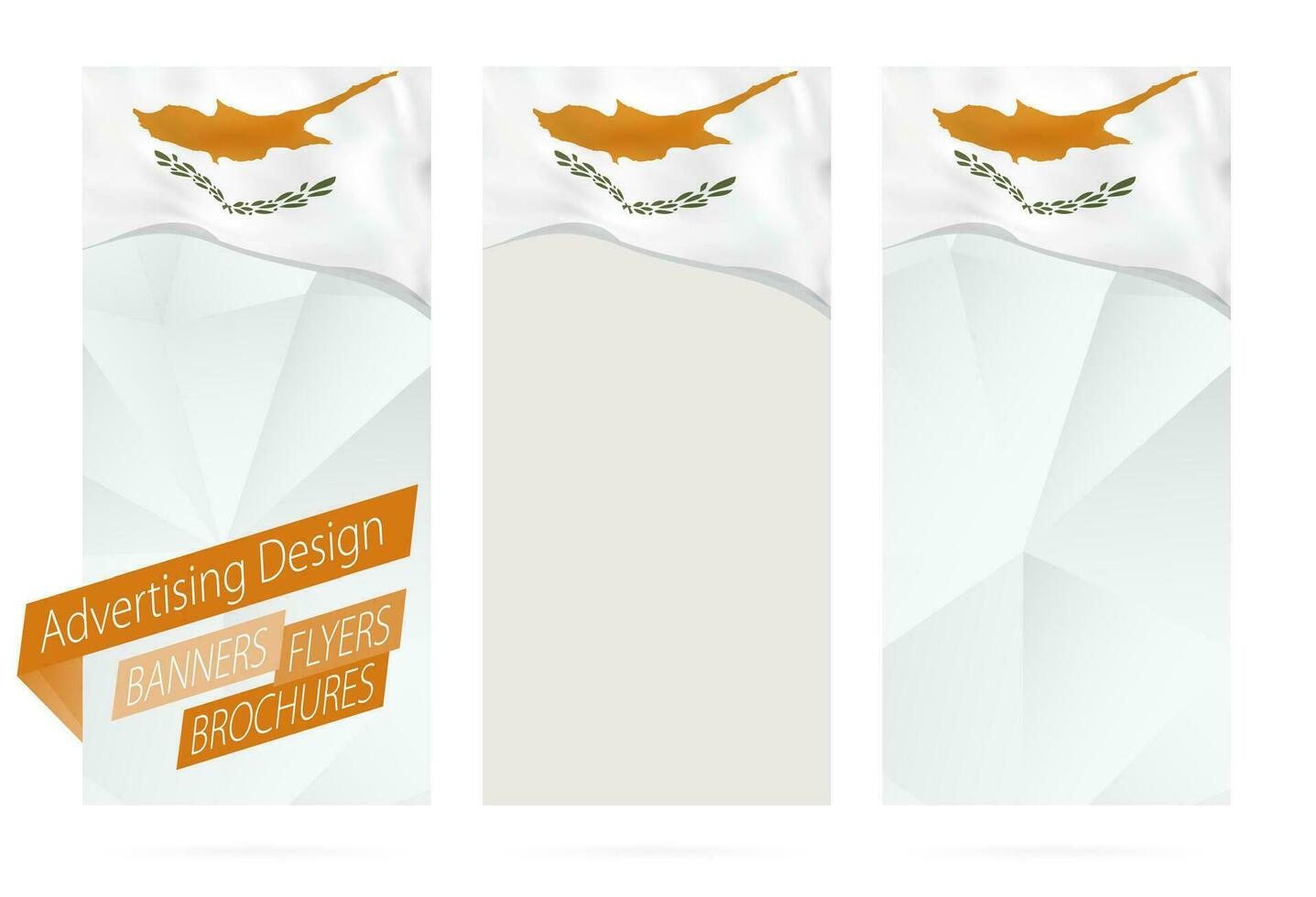diseño de pancartas, volantes, folletos con bandera de Chipre. vector