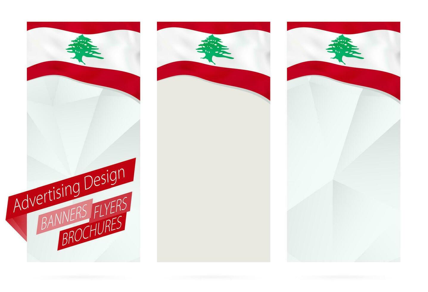 Design of banners, flyers, brochures with flag of Lebanon. vector