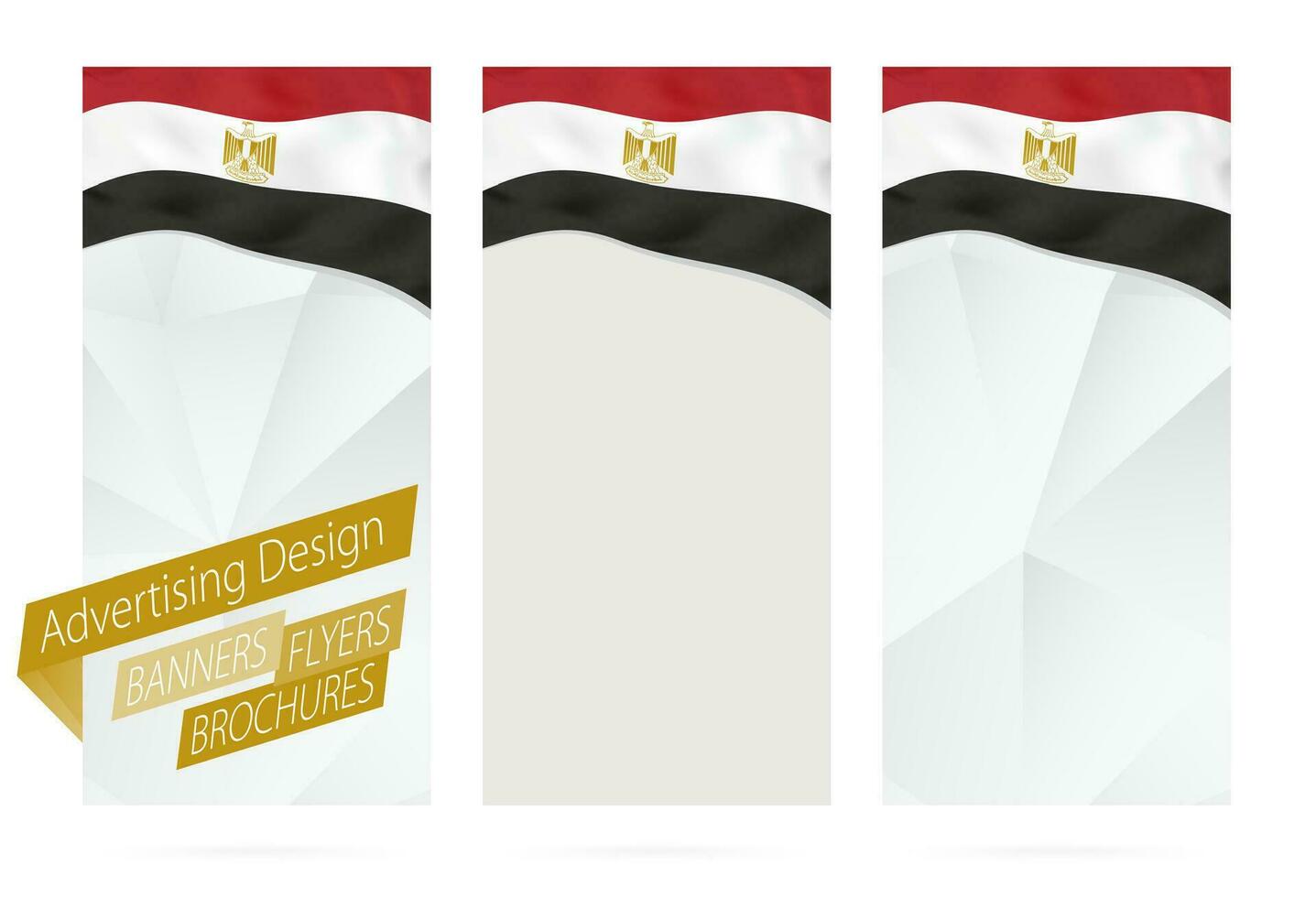 Design of banners, flyers, brochures with flag of Egypt. vector