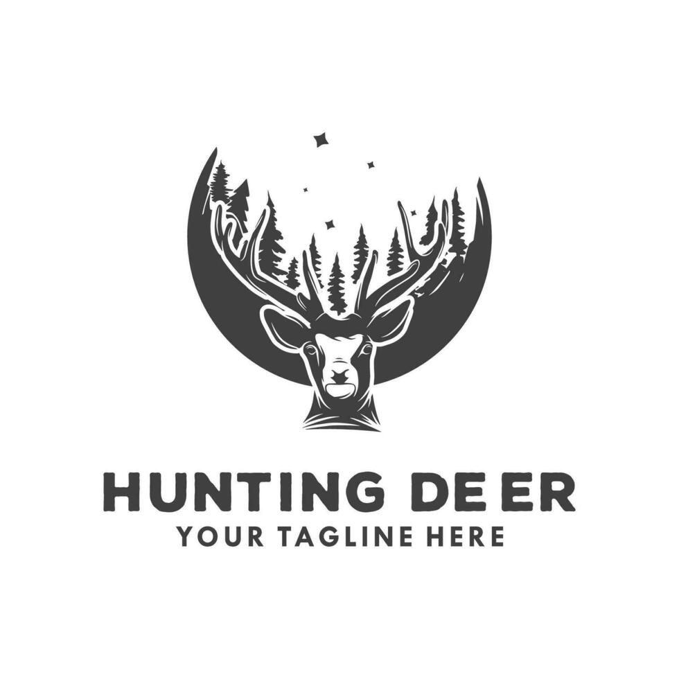 Hunting Deer logo design vector template