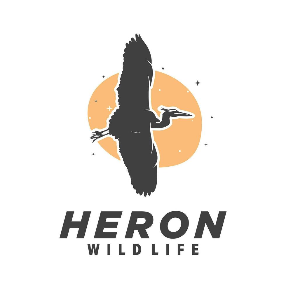 Flying Heron Logo Design Template vector