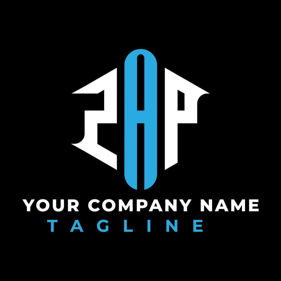 ZAP letter logo creative design with vector graphic pro Vector