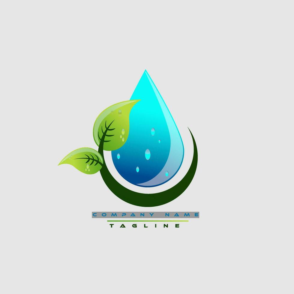 drop and green leaf Modern Logo Design Pro vector