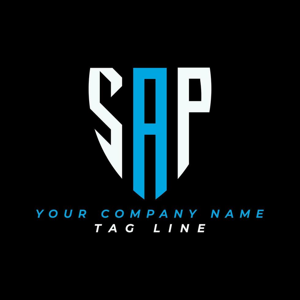 SAP letter logo creative design with vector graphic Pro Vector