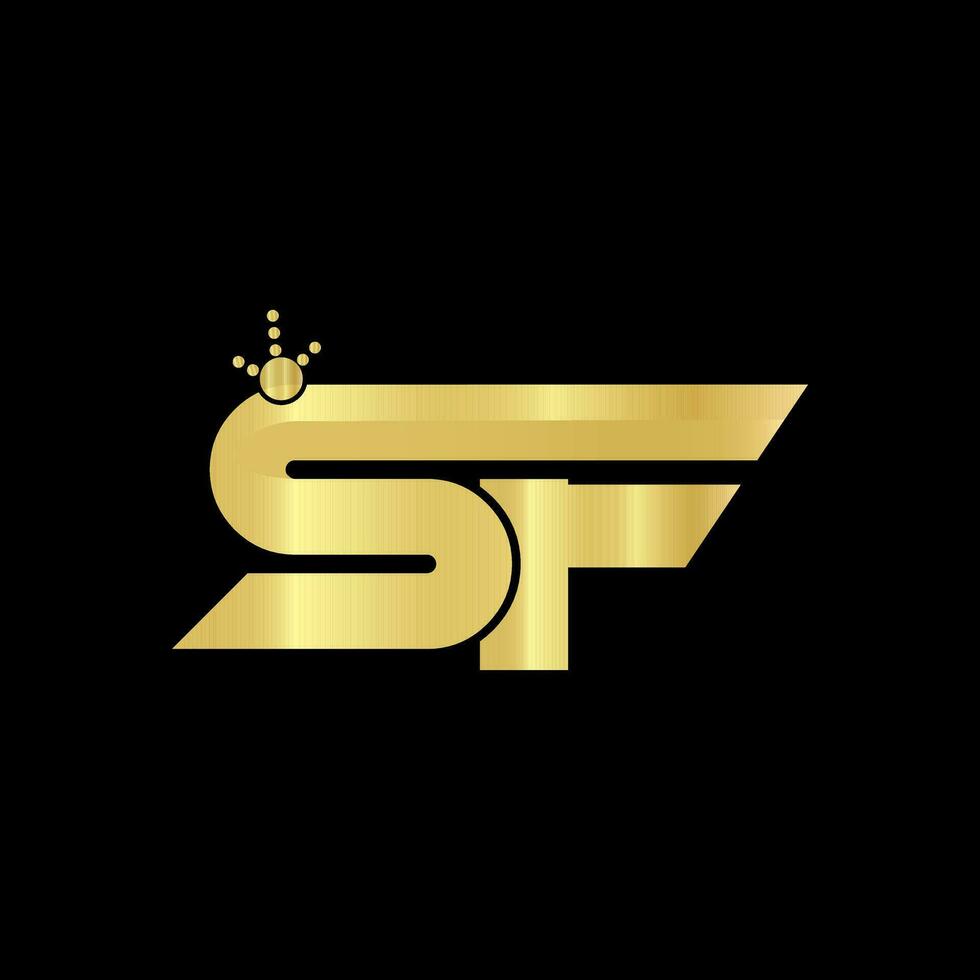 inicial letra sf mayúscula moderno logo con dorado Pro vector