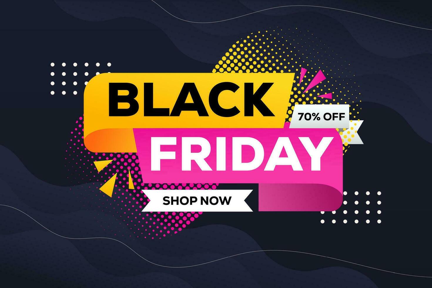 wavy Black Friday background illustration in gradient vector