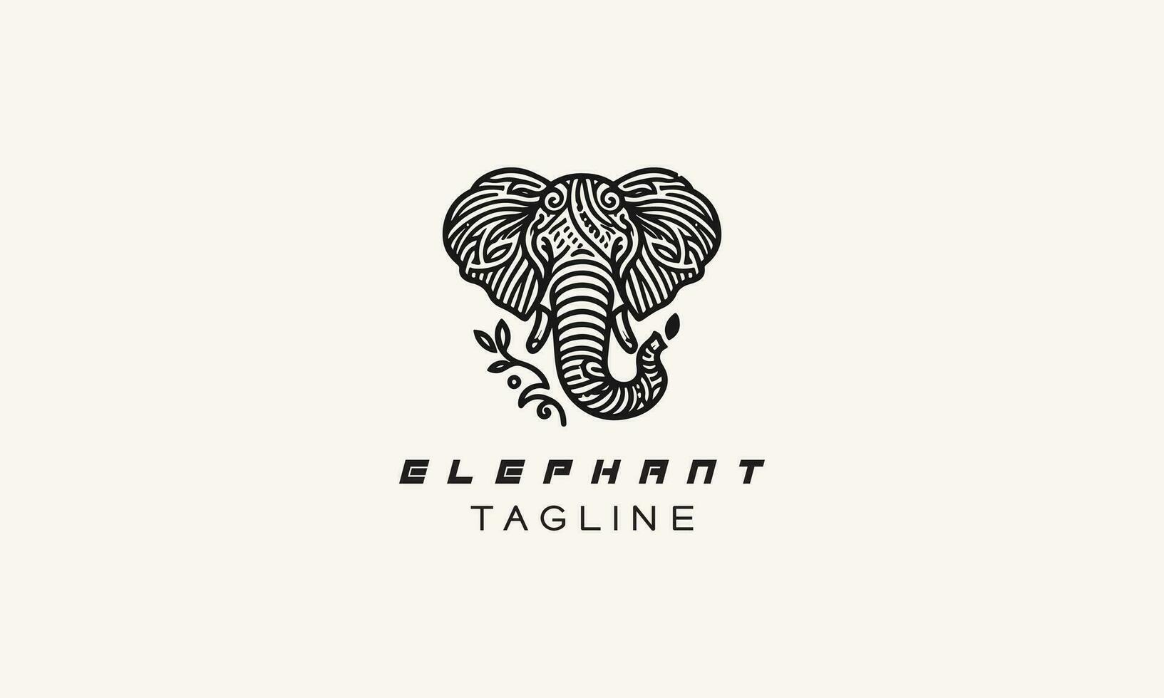 elefante vector logo icono minimalista diseño