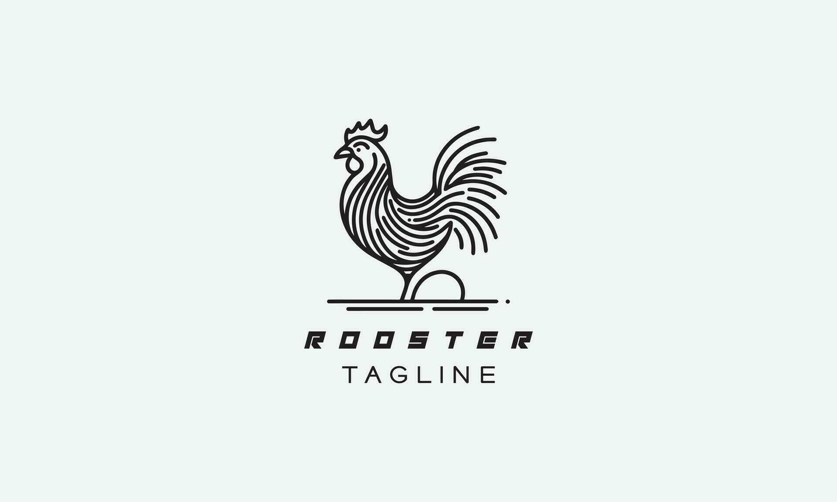 Rooster hen vector logo icon minimalistic design