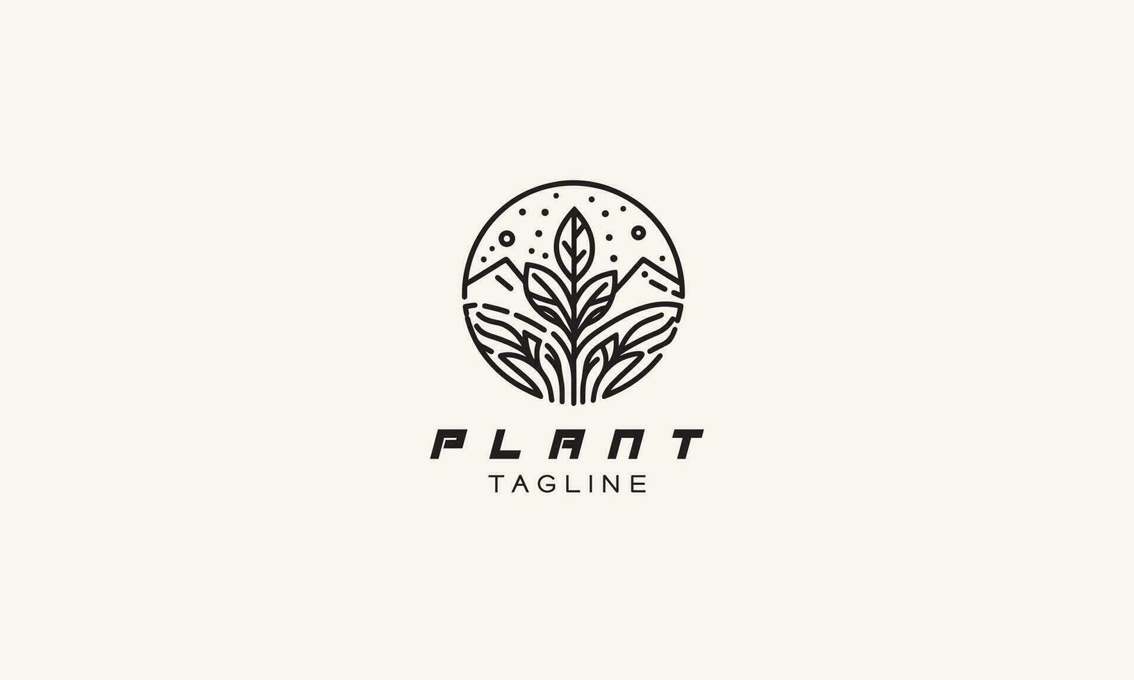 naturaleza planta y árbol vector logo icono diseño
